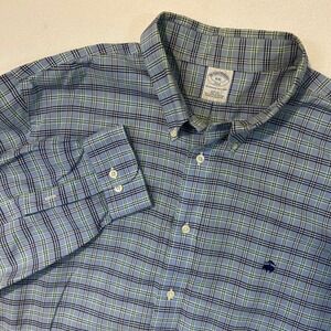 Brooks Brothers Mens XXL Slim Fit Original Polo Shirt Button Down‎ Plaid
